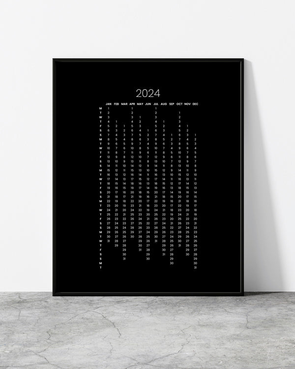 Wall calendar for 2024 designed by North Minimal