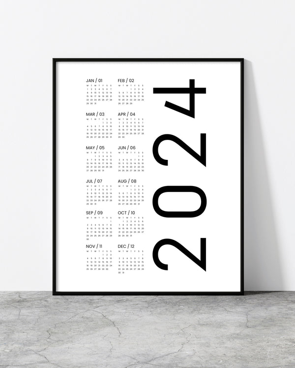 Wall calendar for 2024 designed by North Minimal