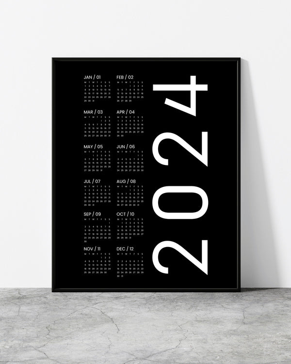 Wall calendar for 2024 designed by North Minimal