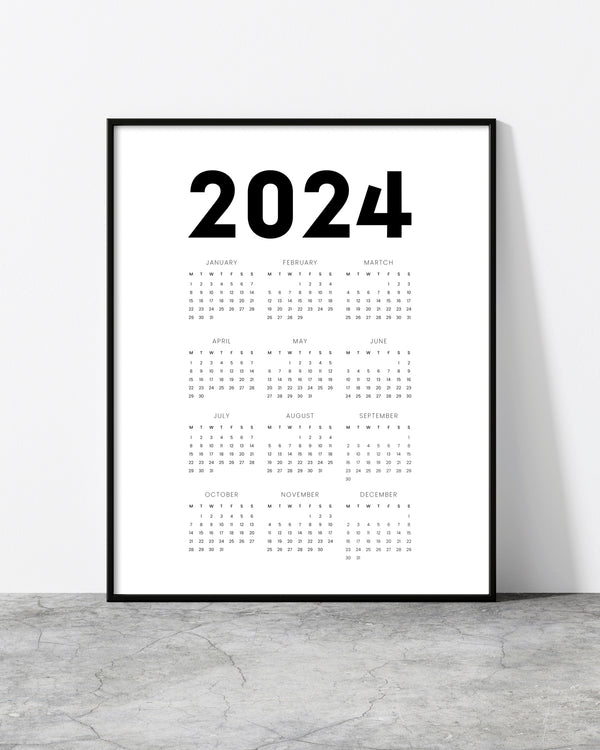 Wall calendar for 2024 designed by North Minimal